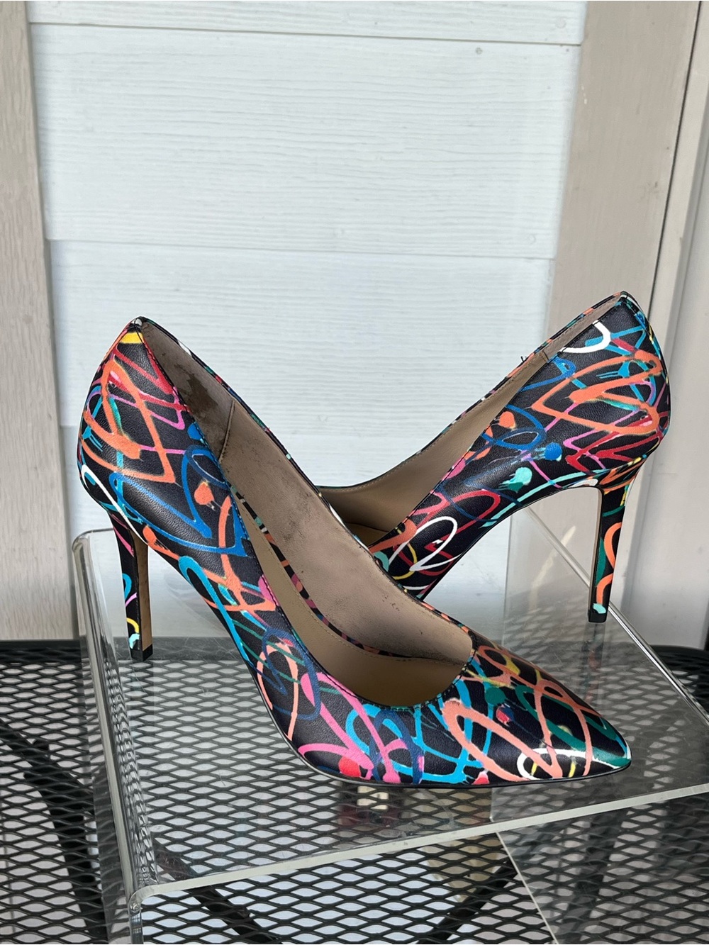 Botkier Multicolor Graffiti Pointed Toe Stiletto Pumps - Picture 4 of 8